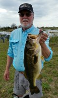 Mike Calloway with a 6.75 pounder at Miami-Garcia to win Big Bass honors  January 4, 2018 Strike Zone Tournament